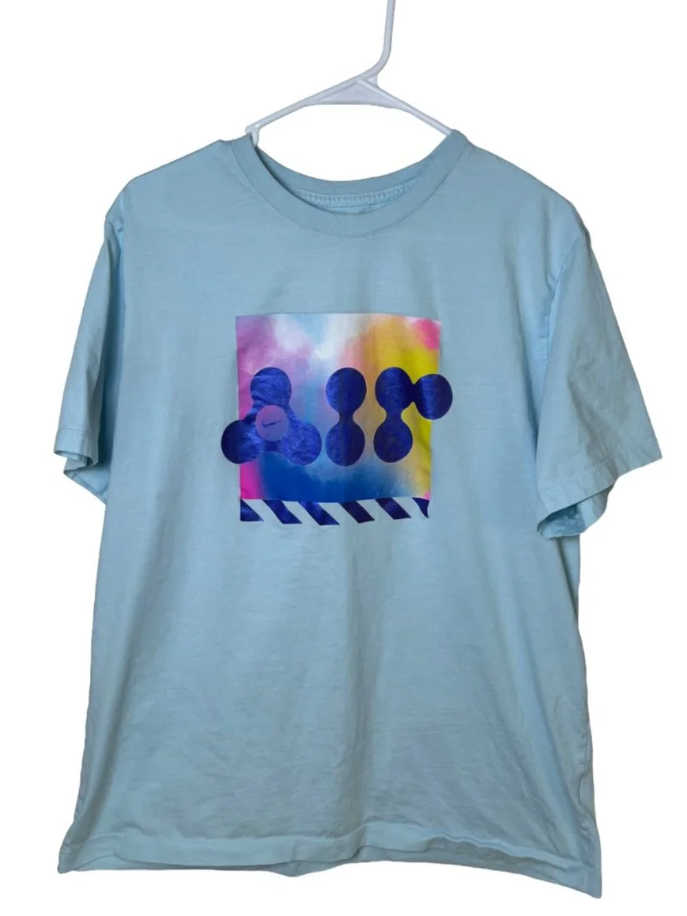 Nike Graphic Tee Light Blue Abstract Streetwear‎ XL
